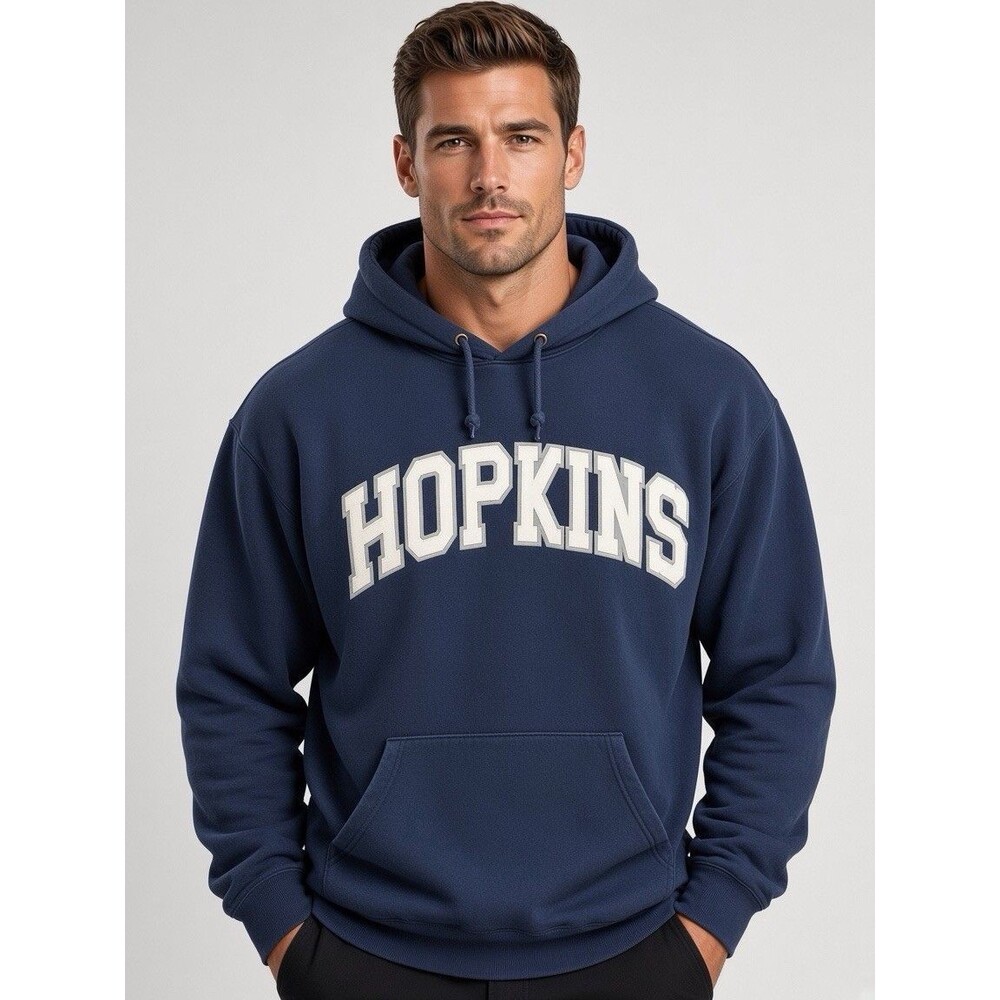 Vintage Y2K Johns Hopkins JanSport Hoodie Men’s XXL Navy Spellout Applique EUC